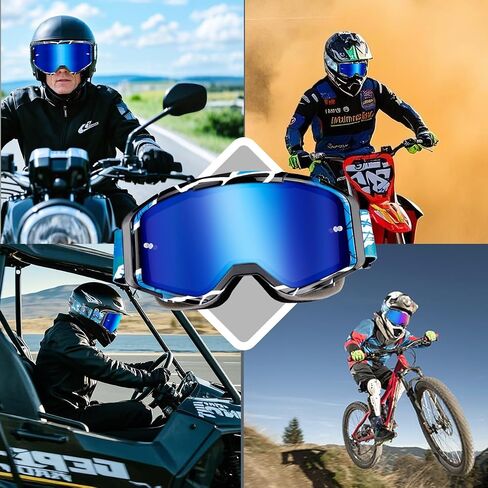 نظارات الدراجات النارية 2 عبوة - نظارات الدراجة الترابية موتوكروس واقية ATV ركوب النظارات على الطرق الوعرة in Kuwait