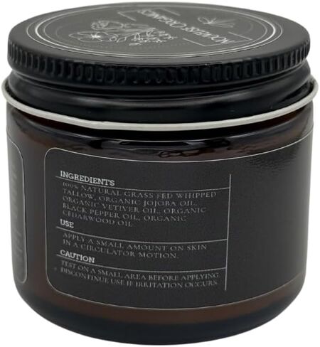 Nouvelise Organics: مرطب الشحم المخفوق النقي المصنوع يدويًا - 100% من الشحم الذي يتغذى على العشب وزيت الجوجوبا العضوي | كامل الجسم والوجه | غير معطر لجميع أنواع البشرة (1.7 أونصة) in Saudi Arabia