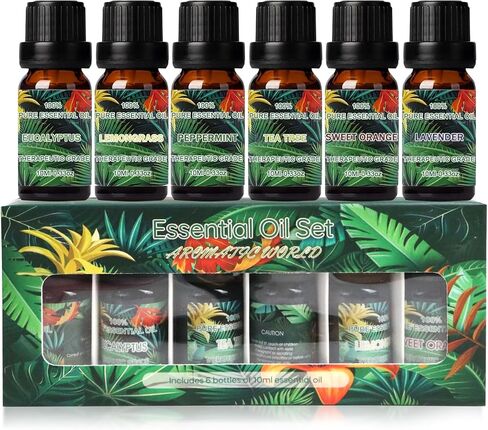 Essential Oils Set,Pure Essential Oils for Diffusers for Home (Gardenia, Lavender, Cherry Blossom, Chamomile, Jasmine, Rose) Fragrance Aromatherapy Oils Gift,6x10ml in Saudi Arabia