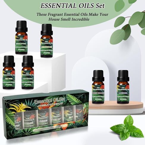 Essential Oils Set,Pure Essential Oils for Diffusers for Home (Gardenia, Lavender, Cherry Blossom, Chamomile, Jasmine, Rose) Fragrance Aromatherapy Oils Gift,6x10ml in Saudi Arabia
