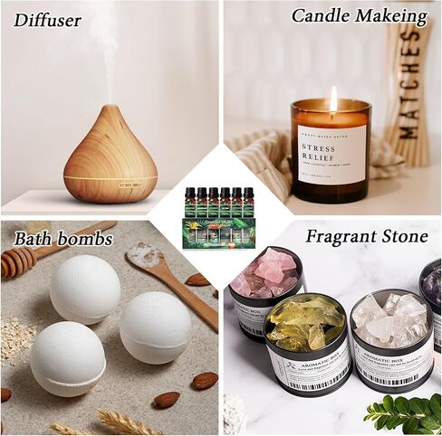 Essential Oils Set,Pure Essential Oils for Diffusers for Home (Gardenia, Lavender, Cherry Blossom, Chamomile, Jasmine, Rose) Fragrance Aromatherapy Oils Gift,6x10ml in Saudi Arabia