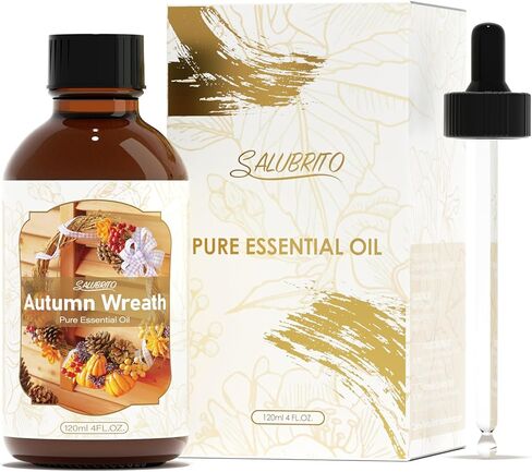 Salubrito Fall assental Oil 4 fl.oz (120 مل) - زيت العطر الزهور الخريف ، زيت قائم على الخريف المعطر على الناشر ، والشمعة ، وصنع الصابون ، والتدليك ، وزيت الإبرة الصنوبر ، وزيت الباتشولي in Kuwait