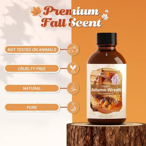 Salubrito Fall assental Oil 4 fl.oz (120 مل) - زيت العطر الزهور الخريف ، زيت قائم على الخريف المعطر على الناشر ، والشمعة ، وصنع الصابون ، والتدليك ، وزيت الإبرة الصنوبر ، وزيت الباتشولي in Kuwait