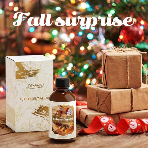 Salubrito Fall assental Oil 4 fl.oz (120 مل) - زيت العطر الزهور الخريف ، زيت قائم على الخريف المعطر على الناشر ، والشمعة ، وصنع الصابون ، والتدليك ، وزيت الإبرة الصنوبر ، وزيت الباتشولي in Kuwait