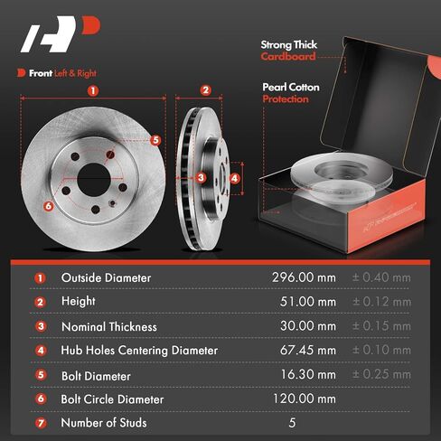 A-Premium 11.65 inch(296 mm) Front Vented Disc Brake Rotors + Ceramic Pads Kit Compatible with Select Buick and Chevy Models - LaCrosse 2012-2016, Regal 2011-2017, Malibu, Malibu Limited, 6-PC Set in Saudi Arabia