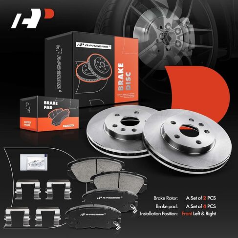 A-Premium 11.65 inch(296 mm) Front Vented Disc Brake Rotors + Ceramic Pads Kit Compatible with Select Buick and Chevy Models - LaCrosse 2012-2016, Regal 2011-2017, Malibu, Malibu Limited, 6-PC Set in Saudi Arabia