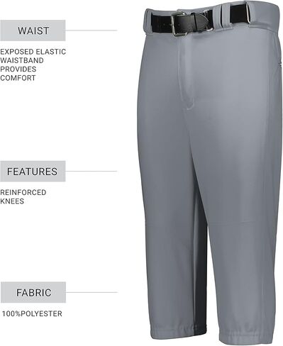 Russell Athletic Boys Youth Solid Solid Diamond Series Baseball Knicker 2.0-Stylish-Styly-Length in Kuwait
