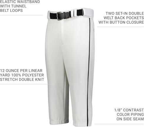 Russell Athletic Boys Youth Solid Solid Diamond Series Baseball Knicker 2.0-Stylish-Styly-Length in Kuwait