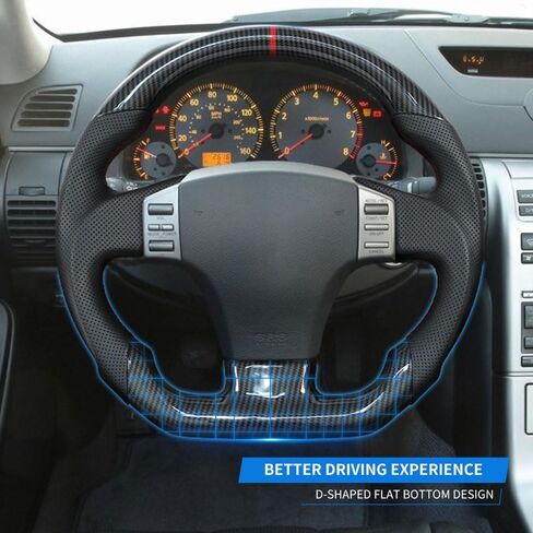 Hydro-Dip Carbon Fiber Perforated Leather Grip Steering Wheel, Car Steering Wheel Fit for Infiniti G35 2004-2007 in Saudi Arabia