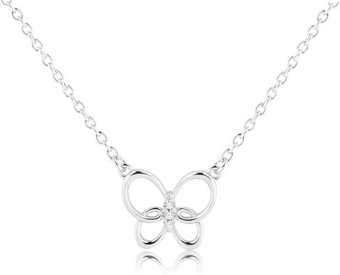 Cherished Moments Girl's Sterling Silver or 14K Gold Plated Butterfly Necklace Gift for Toddlers or Kids, 14-16 inch in Saudi Arabia