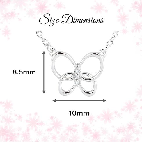 Cherished Moments Girl's Sterling Silver or 14K Gold Plated Butterfly Necklace Gift for Toddlers or Kids, 14-16 inch in Saudi Arabia