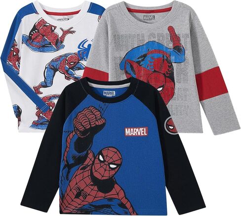 Marvel Spider-Man Boys 3 Pack Long Sleeve Shirt for Toddler and Big Kids in Saudi Arabia