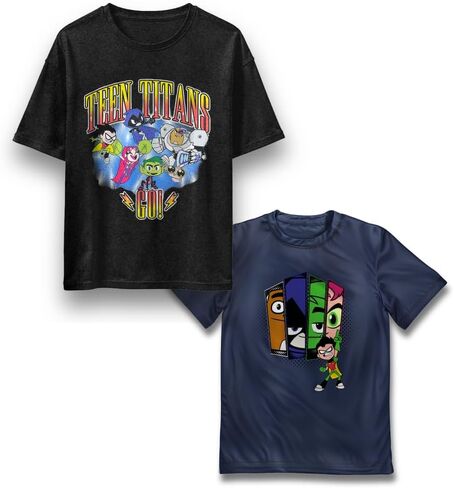 Boys 2-Pack Short Sleeve Crewneck Graphic T-Shirt Bundle, 2-Piece Set of Tees for Kids and Toddlers in Saudi Arabia