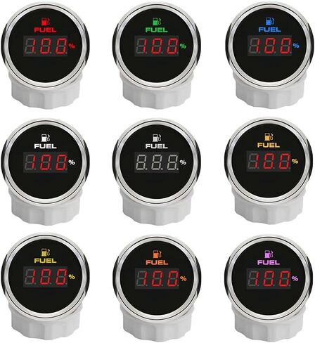 ELING مقياس مستوى الوقود متر 0-190ohm 240-33ohm إشارة 2 "مع 8 مصابيح خلفية in Kuwait