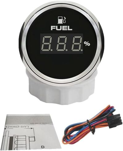 ELING مقياس مستوى الوقود متر 0-190ohm 240-33ohm إشارة 2 "مع 8 مصابيح خلفية in Kuwait