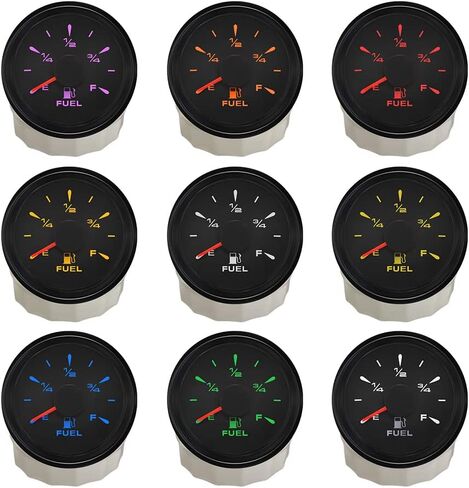 ELING مقياس مستوى الوقود متر 0-190ohm 240-33ohm إشارة 2 "مع 8 مصابيح خلفية in Kuwait