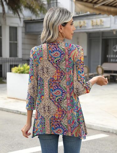 LOMON 3/4 Sleeve Tunic Tops for Women Loose Fit Dressy Casual Blouse Flowy Shirts to Wear with Leggings S-3XL in Saudi Arabia