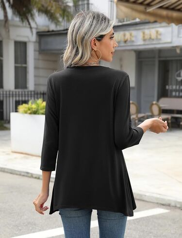 LOMON 3/4 Sleeve Tunic Tops for Women Loose Fit Dressy Casual Blouse Flowy Shirts to Wear with Leggings S-3XL in Saudi Arabia
