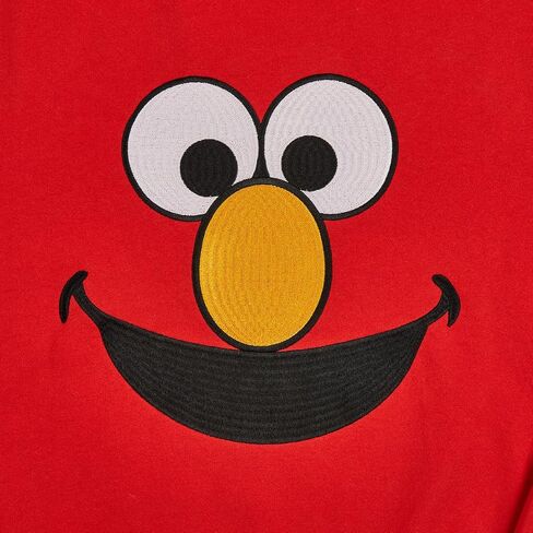 Sesame Street Big Face Elmo Red Crew Neck Long Sleeve Oversized Fleece Sweatshirt in Saudi Arabia