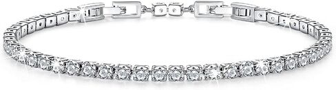 14K Gold Plated Cubic Zirconia Tennis Bracelet for Women, Gift Packaging Included for Your Special Her, Hypoallergenic for Sensitive Skin in Saudi Arabia