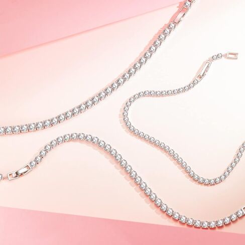 14K Gold Plated Cubic Zirconia Tennis Bracelet for Women, Gift Packaging Included for Your Special Her, Hypoallergenic for Sensitive Skin in Saudi Arabia