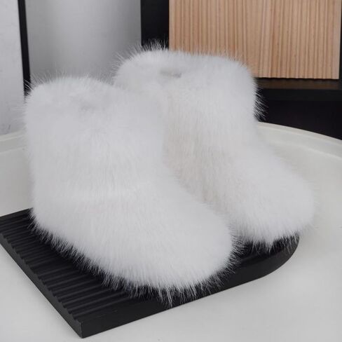Girls Fluffy Furry Snow Boots Faux Fur Winter Warm Outdoor Boots in Saudi Arabia