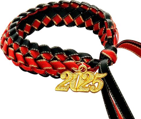 التخرج Leis Class of 2025 Ribbon Lei Bracelet Braved Bracelet Student Turnergue Party Supplies ， Bhite and Fight Blue Size قابل للتعديل in Saudi Arabia