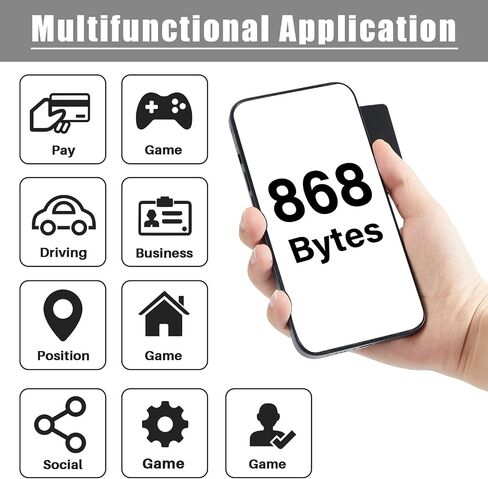 100 قطعة من بطاقات NFC الفارغة البلاستيكية السوداء رقاقة 868 بايت بطاقات ألوان الذاكرة الرقمية القابلة للبرمجة NFC بطاقات الأعمال الرقمية، متوافقة مع أجهزة الهواتف الذكية التي تدعم تقنية NFC in Kuwait