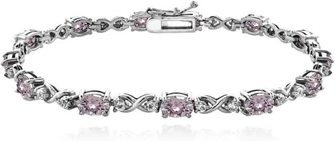 Sterling Silver 6x4mm Oval Infinity Bracelet Made with European Crystals in Saudi Arabia
