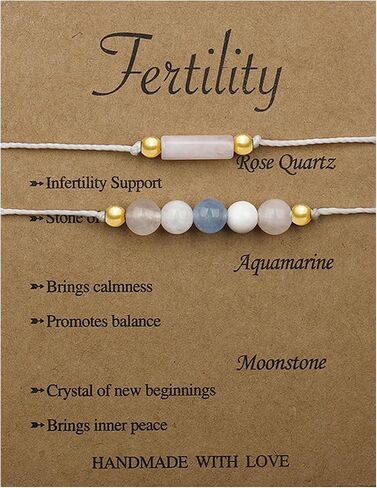 Pregnancy Bracelet for Women Colorful Crystal Beaded Bracelets Gemstone Layered Bead Bracelet Healthy Pregnancy Bracelet with Card Fashion Jewelry Accessories in Saudi Arabia
