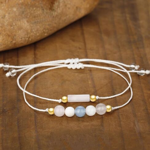 Pregnancy Bracelet for Women Colorful Crystal Beaded Bracelets Gemstone Layered Bead Bracelet Healthy Pregnancy Bracelet with Card Fashion Jewelry Accessories in Saudi Arabia