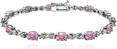 Sterling Silver 6x4mm Oval Infinity Bracelet Made with European Crystals in Saudi Arabia