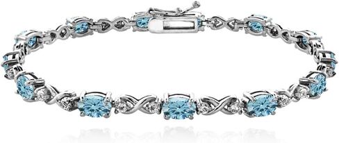 Sterling Silver 6x4mm Oval Infinity Bracelet Made with European Crystals in Saudi Arabia