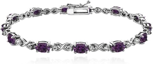 Sterling Silver 6x4mm Oval Infinity Bracelet Made with European Crystals in Saudi Arabia