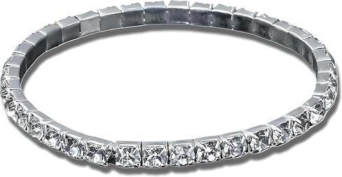 Gold Tennis Bracelet, Stretch Hand Jewelry for Women Men, Luxury Shiny (Simulated Diamond) - Christmas or Birthday Gift in Saudi Arabia