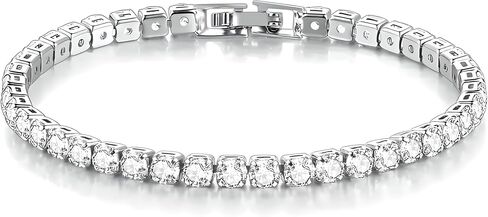 Gold Tennis Bracelet, Stretch Hand Jewelry for Women Men, Luxury Shiny (Simulated Diamond) - Christmas or Birthday Gift in Saudi Arabia