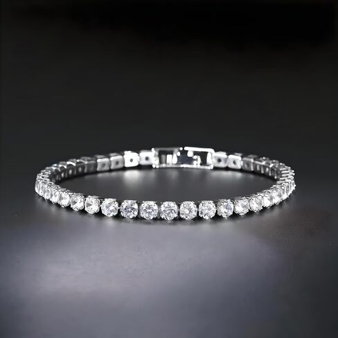 Gold Tennis Bracelet, Stretch Hand Jewelry for Women Men, Luxury Shiny (Simulated Diamond) - Christmas or Birthday Gift in Saudi Arabia