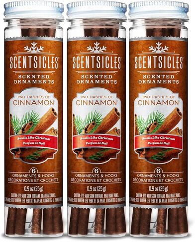 Scentsicles Scented Christmas Tree Ornaments, White Winter Fir Scent - 3 Bottles (18 Sticks Total) in Kuwait