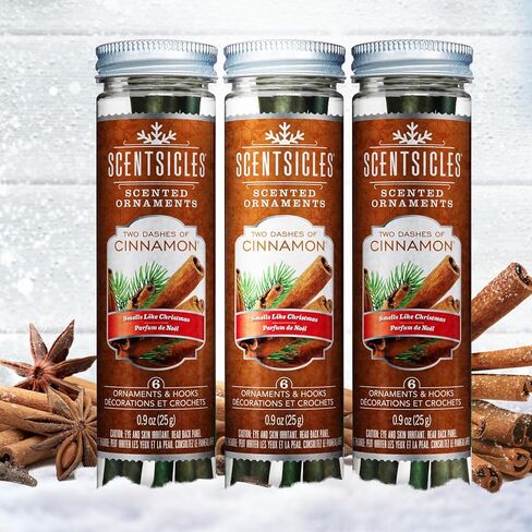 Scentsicles Scented Christmas Tree Ornaments, White Winter Fir Scent - 3 Bottles (18 Sticks Total) in Kuwait