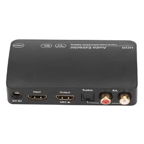HDR HDMI Audio Extractor, 4K HD HDMI Audio Extractor Bluetooth Transmitter for TV PC, Supports HDMI 2.0 Optical/L R RCA Output, ARC/TVC/ADV 3 Sound Modes