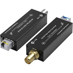 Mini HD SDI Fiber Extender 1080P&30HZ HD-SDI Over Fiber Converter Broadcast Level SDI Video Optical Transceiver Single-Mode Single Fiber 20km