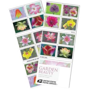 USPS Garden Beauty Forever Postage Stamps Book of 20 self-stick First Class Wedding Celebration Anniversary Flower Party (20 Stamps)
