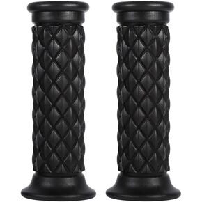 Motorcycle Hand Grips, 1 Pair 7/8" 22mm Non Slip Rubber Handlebar Grips End Thruster Grip for Honda for Triumph for Yamaha for Kawasaki(Black)