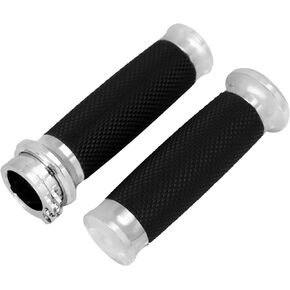 Motorcycle Handlebar Grips for 1" 25mm Handle Bars Universal Fit for Harley Touring Dyna Softail Sportster XL 883 1200 Chrome