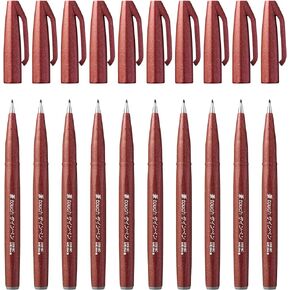 Pentel Brush Sign Pen - Brown (Pack of 10)