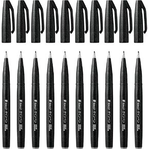 Pentel Brush Sign Pen - Brown (Pack of 10)