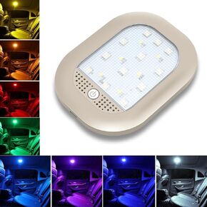 Car Led Interior Lights,led Lights for car,Portable 8 Colors Car Lights Interior,Car Music Sound-Activated Lighting,for Men Women,Car Stuff Lighting Kits Decoration Atmosphere Lights.Beige