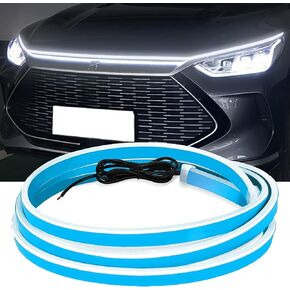 Led Hood Light Strip for Car Exterior 59inch Flexible Car automotive led & neon accent lights Waterproof Daytime Running Light for Cars SUVs Trucks