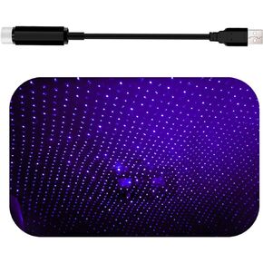 QODOLSI 1 PC Car Roof Star Night Lights, 0.5In x 8.2In Metal Romantic USB Vehicle Atmosphere Lamp Accessories for Decor, Universal Rotatable Outdoor Decor for Bedroom Party (Purple & Blue Light)