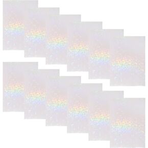 Honbay 12 Sheets Transparent Holographic Sticker Paper Waterproof A4 Size Gem Vinyl Sticker Paper For Inkjet Printer